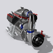 proklamiert Hemi Motor Zubehör v8 Zwilling Turbo geblasen aufgeladen verbieten radial Block ziehen Rennen proladen Kompressor 3d print model - Mito3D