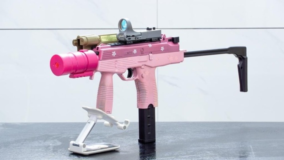 product06 silencer lh mp9 Jeu gel blaster pistolet smg airsoft gelsoft jeu guerre jouet jouets ensemble accessoires 3d print model - Mito3D