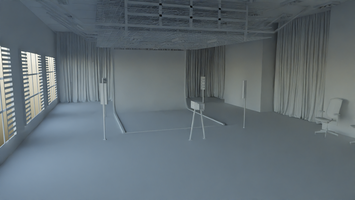 professionale studio scena foto riflettore luci direttore concerto spazio palcoscenico interni 3d print model - Mito3D
