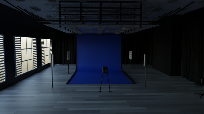 professional studio scene photo spotlight lights director concert space stage interior 3d print model - Mito3D