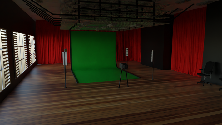 professionale studio scena foto riflettore luci direttore concerto spazio palcoscenico interni ufficio 3d print model - Mito3D