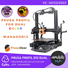 profil prusa double Couleur wanhao d12 outil doublestrusion extrudeuse extrusion prusaslicer prusaslicerconfig i3 trancheuse wanhaod12 3d print model - Mito3D