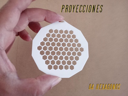 projection 027 64 hexagones 3d print model - Mito3D
