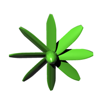 propeller 8 blades - game 3d print model - Mito3D