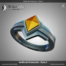 protección de anillo dota 2 la joyería dotación juego cosplay plata regalo joya 3d print model - Mito3D