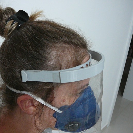máscara protetora covid19 face escudo protetor facial vários rosto de proteção 3D print model - Mito3D