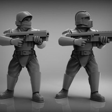 prototype guard 28mm art models warhammer wargaming tabletop scifi miniature imperial head 40k 3d print model - Mito3D