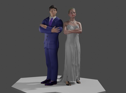 orgoglioso sposi novelli coppia fidanzato marito matrimonio nozze torta sposa sposato feticcio 3d print model - Mito3D