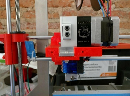 prusa i3 rework x carriage adapter bulldog extruder openscad 3d printer parts 3d print model - Mito3D
