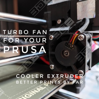 prusa i3mk3s turbo fan offset adapter extruder bigger cooling 3d print model - Mito3D
