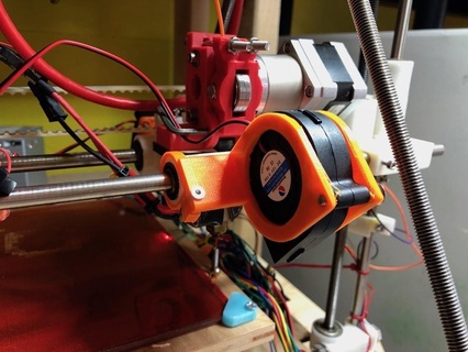 prusa Mendel ventilador frente monte 3d impressora partes 3d print model - Mito3D