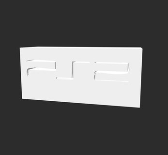 ps2 logo estación juegos consolar firmar símbolo estante soporte 3d print model - Mito3D