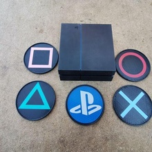 ps4 coasters + mini console coaster holder game playstation ps4coasters gamers 3d 3d print model - Mito3D