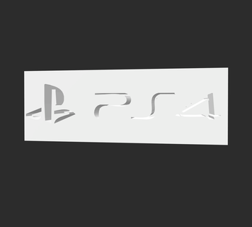 ps4 logotipo playstation placa ficar pé console 3d print model - Mito3D