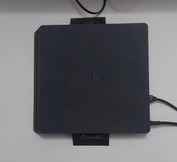 ps4 slim fat wall mount play station sony support booth vertical 3d print model - Mito3D