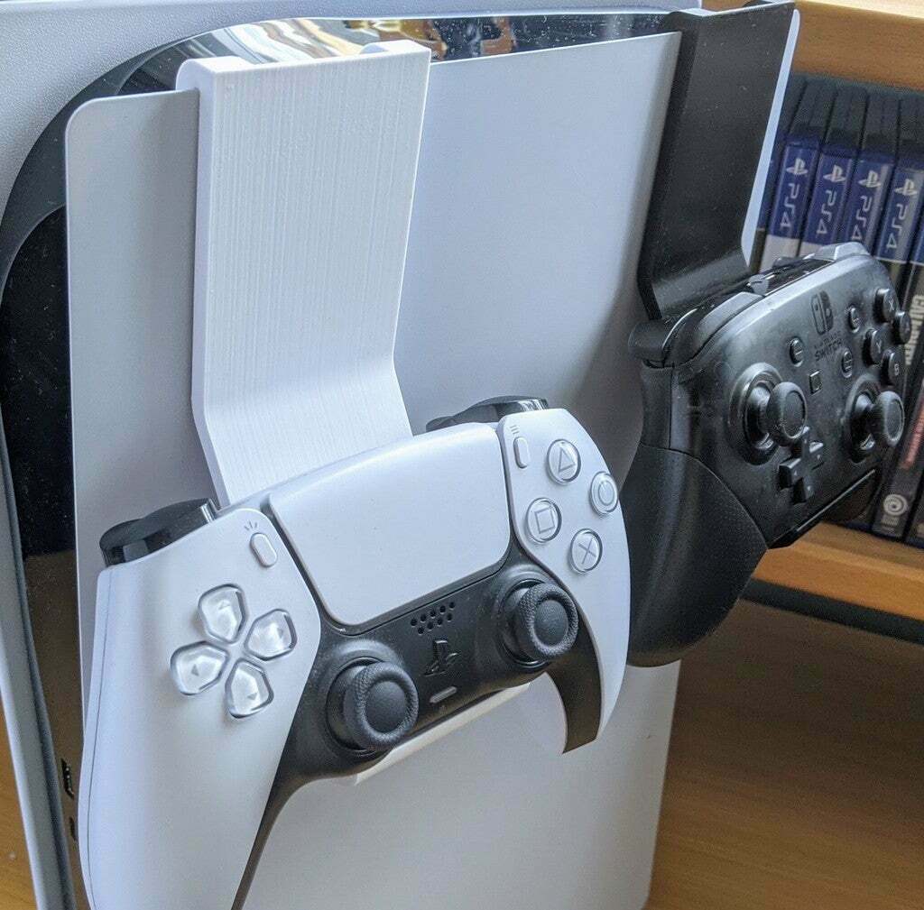ps5 controller clip holder stand dualsense dualshock playstation 5 video games 3D print model - Mito3D