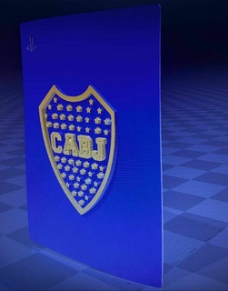 ps5 front plate club atletico boca jr play station 5 console shell case junior mouth xeneize 3d print model - Mito3D