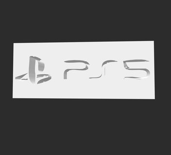 ps5 logo stazione gioco console cartello simbolo In piedi 3d print model - Mito3D