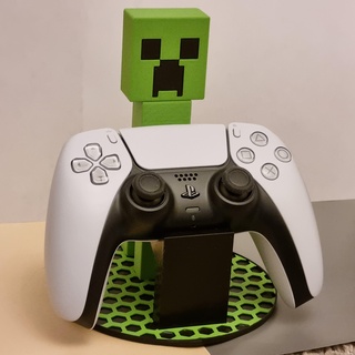 ps5 minecraft controller stand holder joystick playstation 5 decor playstion gaming room creeper home 3d print model - Mito3D