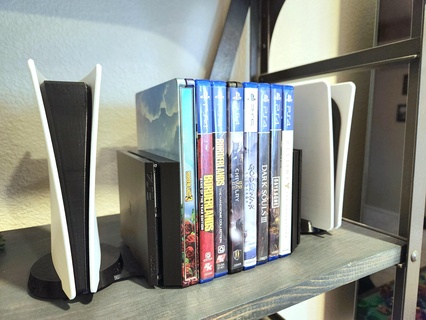 ps5 ps4 combo video game bookend organizer Game playstation disc storage gameroom decorations 3d print model - Mito3D