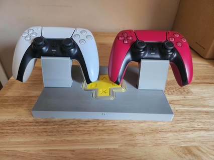 ps controller holder playstation plus logo support 3d print model - Mito3D