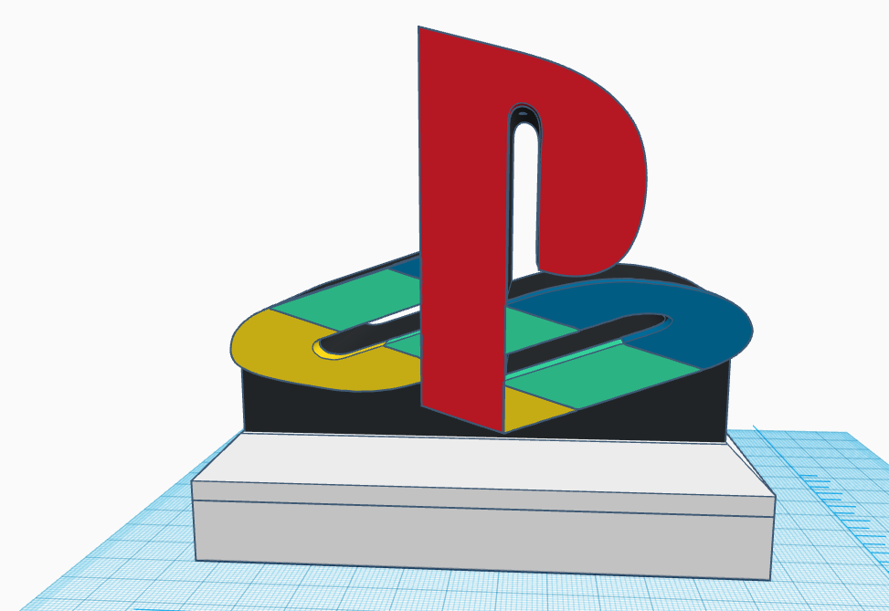 ps logotipo controlador ficar pé controle video game playstation cabine 3D print model - Mito3D