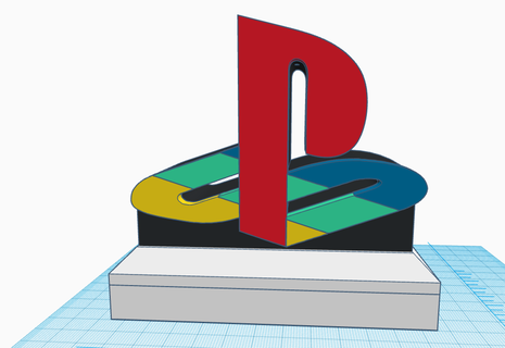ps logo manette supporter playstation cabine 3d print model - Mito3D