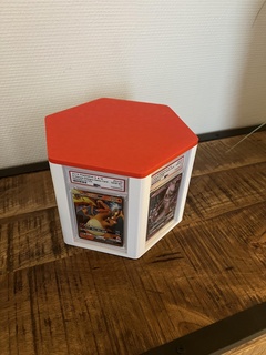 psa hexagone carte dalles titulaire soutien espace rangement boîte afficher empilable Pokémon tcg cartes vivre courant magie distributeur booster chargeur superieur Beckett hga cube 3d print model - Mito3D