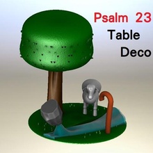 psalm23 23 table decor art dissifilo taiwan trunkey river rod sheep land model toy story bible christ jesus 3d print model - Mito3D