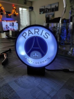 psg paris saint germain football club logo sign leds lighting first name soccer garmain bright room homedecor decoration lamp child gift light 3d print model - Mito3D