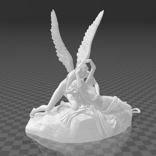 psyché ravivé Cupidon art sculpter persienne l'amour sculpture 3D print model - Mito3D