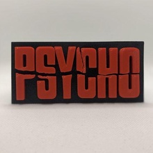 psycho movie logo wall plaque art wallart film text wafflecart desk multi colour color multicolour 3d print model - Mito3D