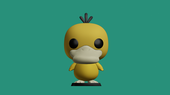psyduck funko pop Pokemon animale giocattolo arte scolpire nintendo anatra statua 3d print model - Mito3D