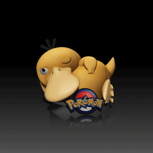 psyduck version02 lie pose - pok mon figurine 3d print model anime figure toy pokémon nintendo baby planter home game 3D print model - Mito3D