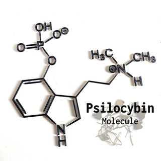 psilocibina molécula drogas parede arte 2d 3d print model - Mito3D