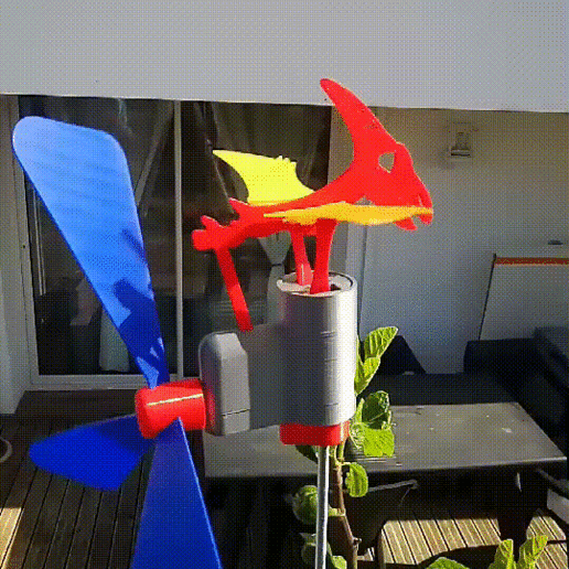 el pterodáctilo varios dinosaurio jurásico la prehistoria espantapájaros de decoración jardín turbina viento gadget juego juguete aves animal a los animales 3D print model - Mito3D