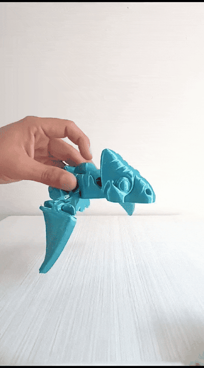 pterodáctilo flexi dinosaurio juego continuar flexible articulado juguete arte reptil animal lagartija fantasía jurásico 3d print model - Mito3D
