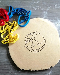 pterosaur dinosaur cookie cutter jurassic park flying baking dough shape cookies fondant bento 3d print model - Mito3D