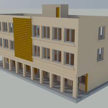 edificio pubblico commerce scala n architettura treni elettrici alloggiamento casa il commercio 3d print model - Mito3D