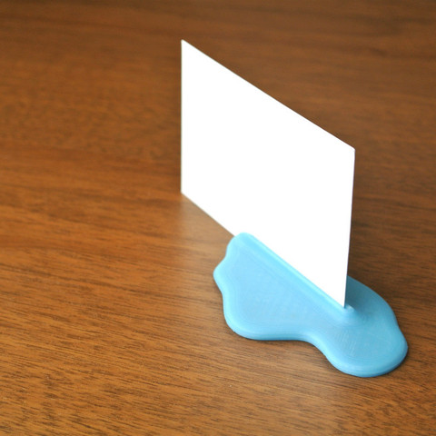 puddle shaped card stand home 3D print model - Mito3D