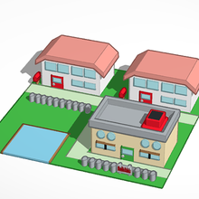 pueblo paleta Pokémon arquitetura halotbuilding cinza maqueta estructura edificio 3d print model - Mito3D