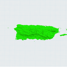 Porto Riko adalar çeşitli puerto rico Karayipler topografya 3d print model - Mito3D