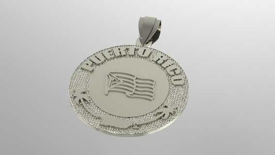 puerto rico Charme Silber Gold Anhänger 3d print model - Mito3D