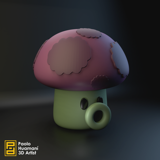 puff shroom plantas zumbis pvz arte brinquedo figura jogos vídeo cogumelo fungo 3d print model - Mito3D