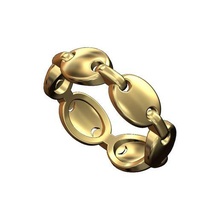 puff chain link ring us size 5to12 3d print model gucci gold printable jewelry jewellery fashion silver sterling band luxury bling rings 3d print model - Mito3D