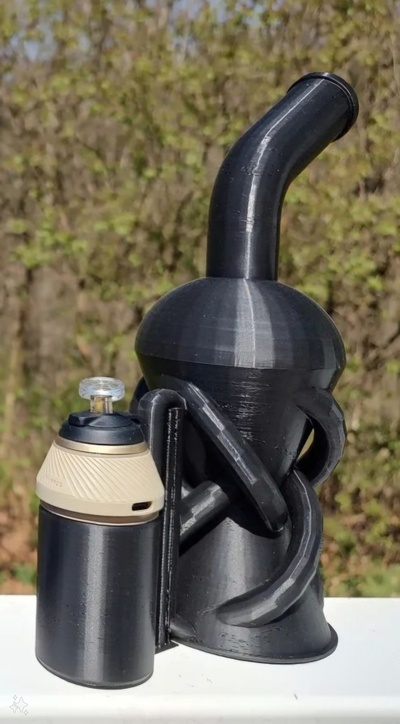 smurf procuração tornadociclador arte fumar reciclar bongo 420 erva daninha maconha cera concentrados 3d print model - Mito3D