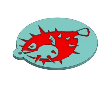 amortecedor golpe peixe chaveiro fugu 3d print model - Mito3D