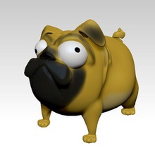 pug animais cachorros brinquedos decorativo 3d print model - Mito3D