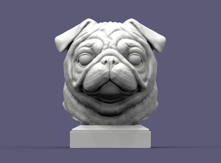 doguillo 3d impresión perro naturaleza mamífero animal mascota escultura estatuilla recuerdo presente modelo esculpir Arte esculturas estatua imprimible busto 3d print model - Mito3D