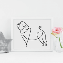 pug art ii carlino dog 2d animal wall deco house 3d print model - Mito3D